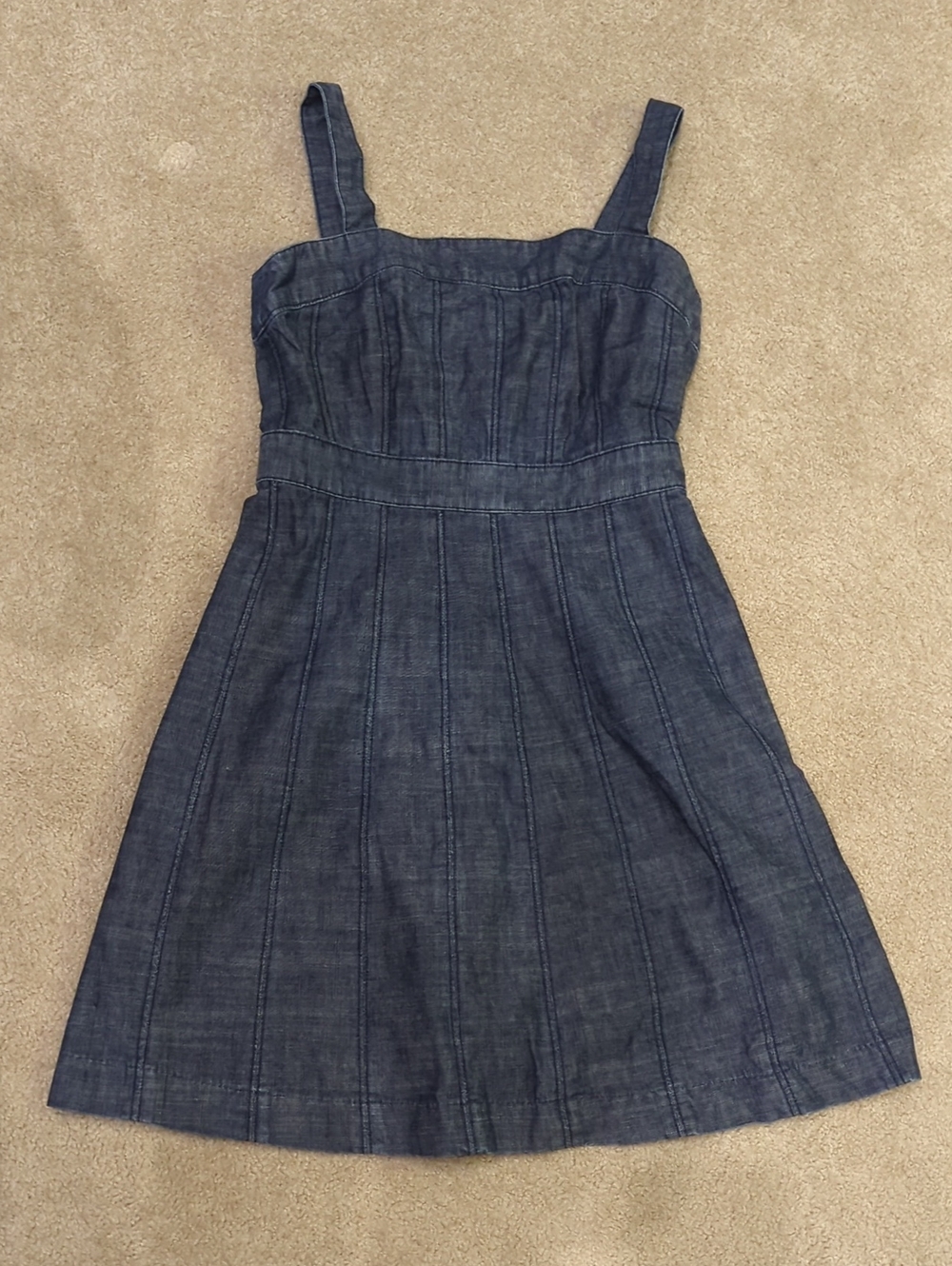 GAP Navy Blue Denim-Look Mini Dress with Straps